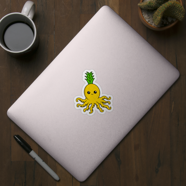 Pineapple Octopus Kawaii by lemontee